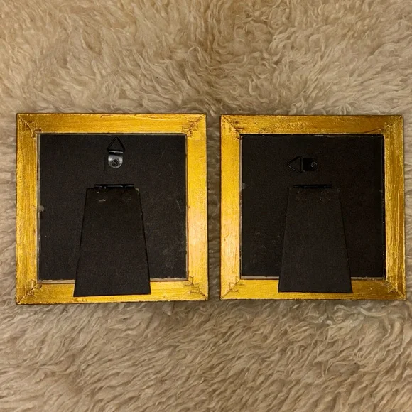 Celestial Moon & Stars Mary Beth Zeitz Gold Themed Copy Frame Art 5”x 5” - Picture 3 of 8